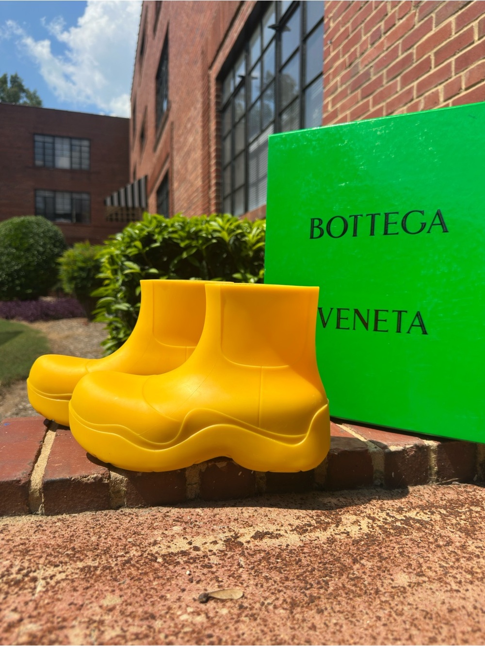 Bottega Veneta The Puddle Boot Egg Yolk Yellow Rubber Ankle Boot